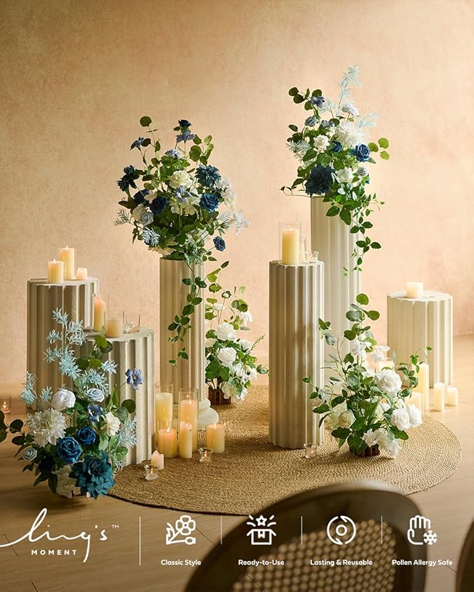 Ling's Moment 17.5" Tall Standing Artificial Flowers Arrangements 4 pcs Wedding - Image 3