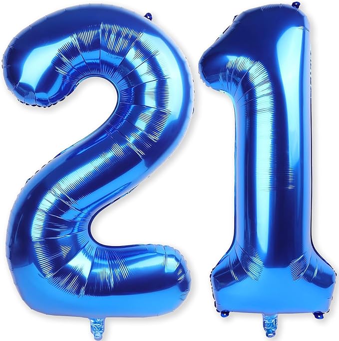 Navy Blue 21st Birthday Balloons by KAINSY