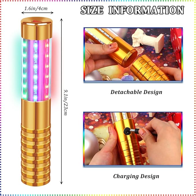 4 Pieces Strobe Baton Bottle Service Sparklers Metallic Bottle Service Lights - Image 2