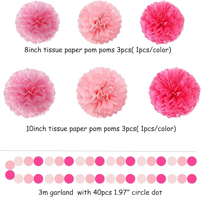 Rose Hot Pink Party Decorations - Image 2