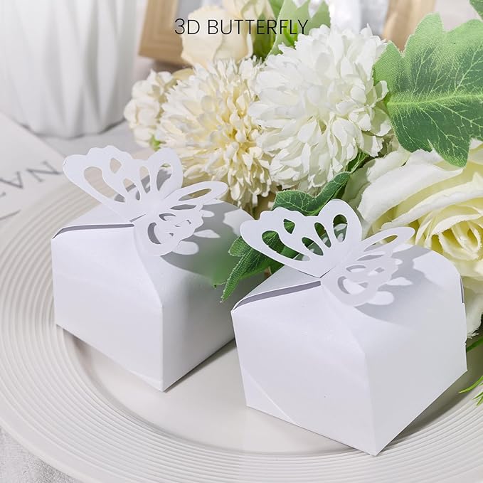 VGOODALL 50PCS Party Favor Boxes, 2.4" x 2.4" x 1.8" 3D Butterfly Candy Boxes - Image 3