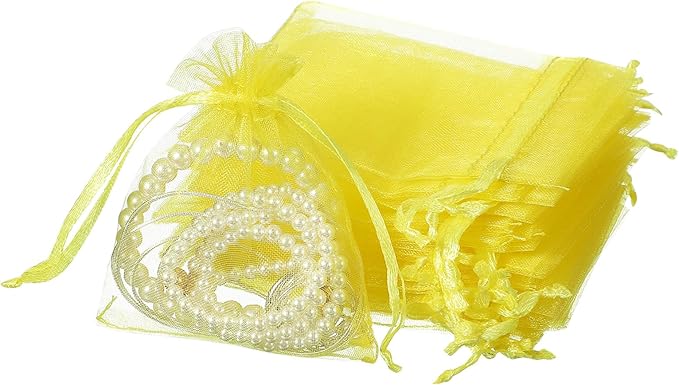 uxcell 50 Pcs Organza Gift Bags, 2.7x3.5 Inch Drawstring Pouches Jewelry Gift by uxcell