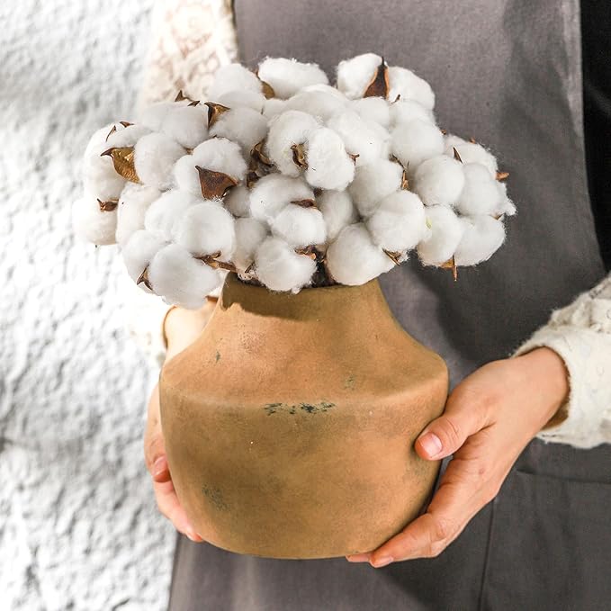 Mitt&Ditt Ceramic Flower Vase, 5.3 inch Pottery Farmhouse Rustic Vase, - Image 5