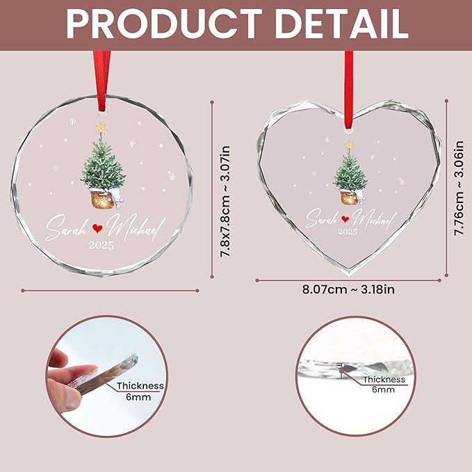 Personalized Glass Ornament 2025 - Image 7