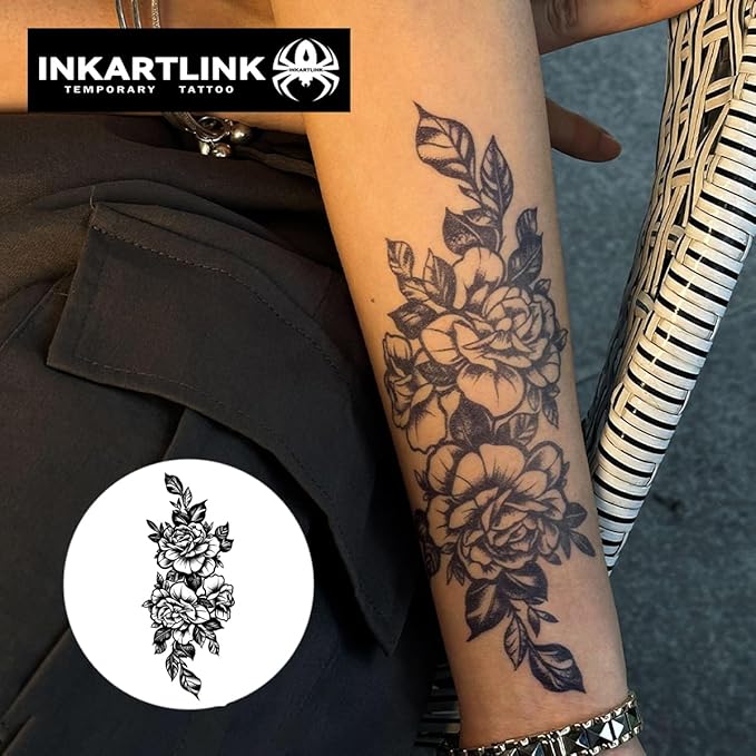 INKARTLINK Tattoo Tech, 2 Sheets Large Semi Permanent Tattoo, Temporary Tattoos - Image 2
