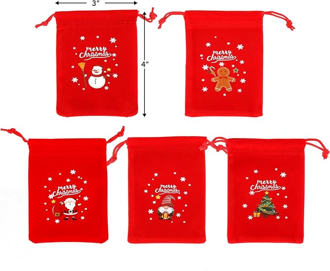 Tapleap Velvet Coth Christmas Bags - Image 2