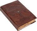 Leather Journal Refillable Lined Deckle Paper Tree of Life Handmade writing by KomalsPassionLeather