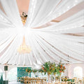 8 Panels White Ceiling Drapes for Wedding 5ftx30ft Sheer Drapery Chiffon Fabric by REWOMC