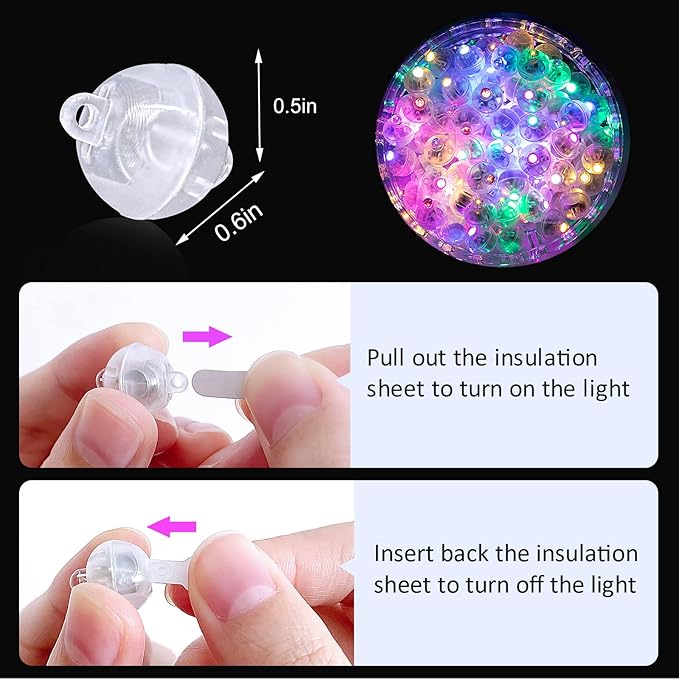 200pcs Balloon Lights with Hooks, Long Standby Time Mini Ball Light, LED - Image 3