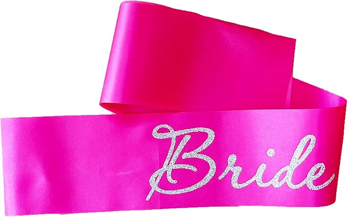 Hot Pink Bride to Be Sash for Bridal Shower Bachelorette Party Wedding Hen - Image 3