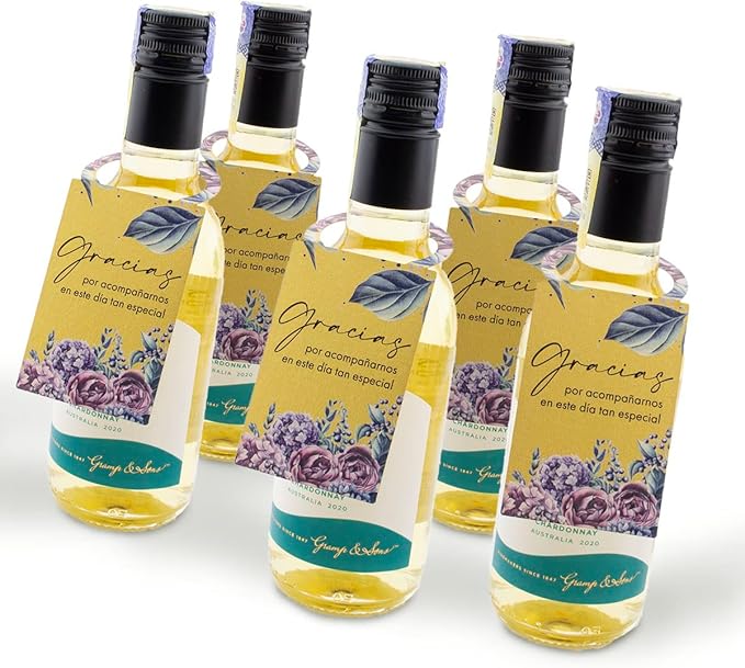 Summer-Ray 50pcs Gracias Mini Champagne Mini Wine Bottle Weding Party Favors - Image 2