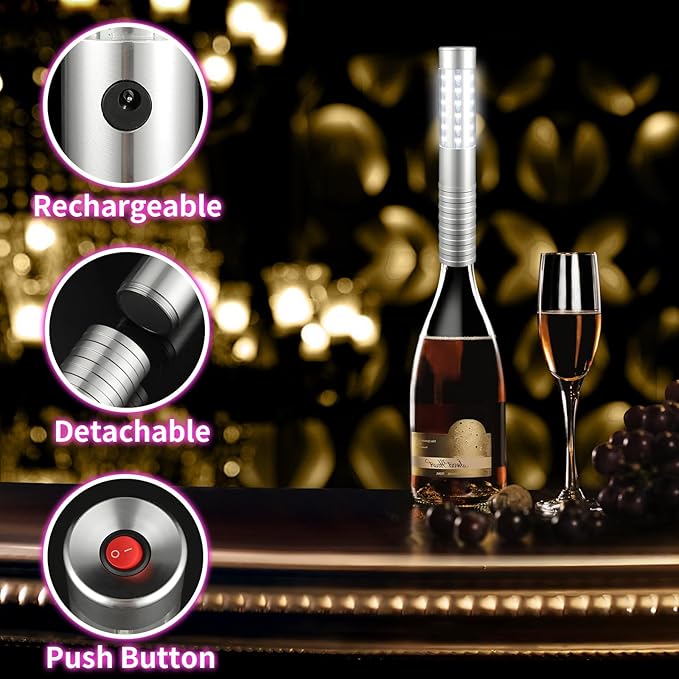 WILON Bottle Service Lights Rechargeable Bottle Service Sparklers Reusable - Image 5