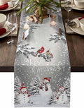 Christmas Snowman Cotton Linen Table Runner by Unknown