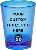Custom Translucent Plastic Shot Glasses 1.5 oz. Set of 50, Personalized Bulk by DISCOUNTPROMOS