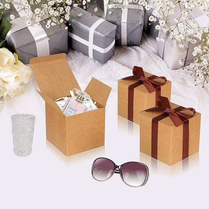Brown Gift Boxes 5x5x5, 30 Pack Paper Gift Boxes - Image 3