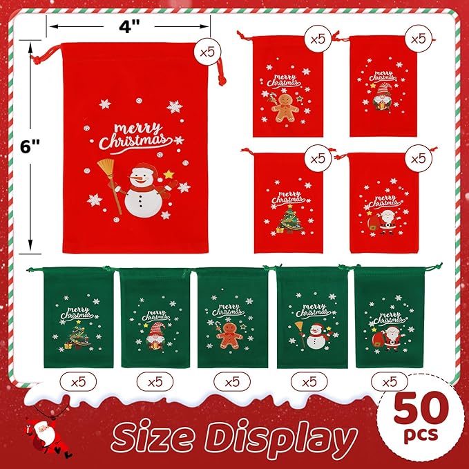 Tapleap Christmas Bags with Drawstring - Image 2