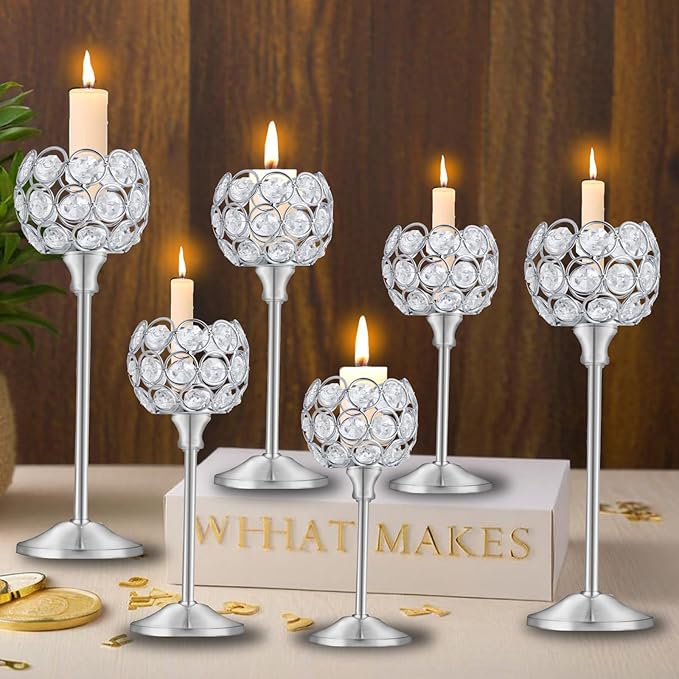 Crystal Candle Holders Set of 16 - Image 2