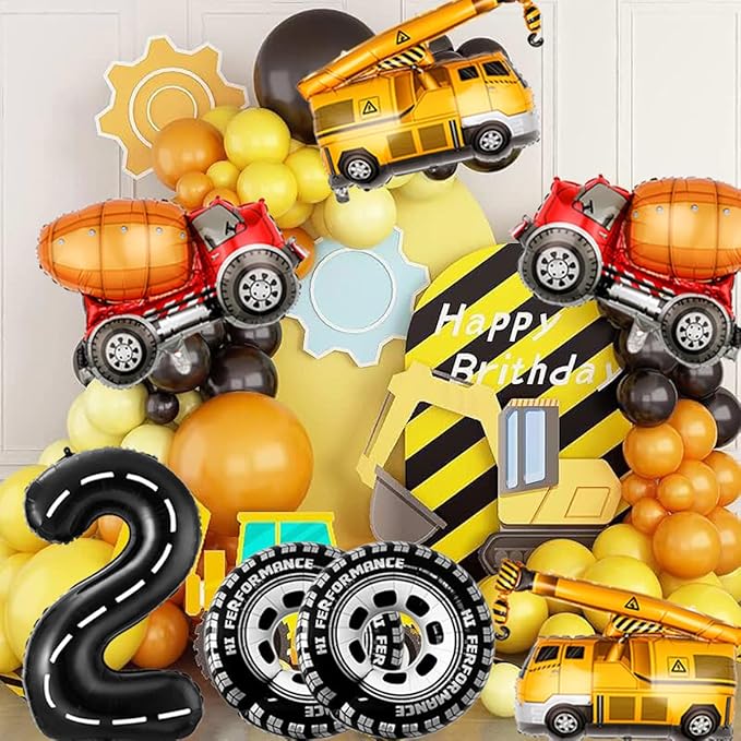 2nd Birthday Decorations for Boys Construction Balloons 40inch Number 2 - Image 4