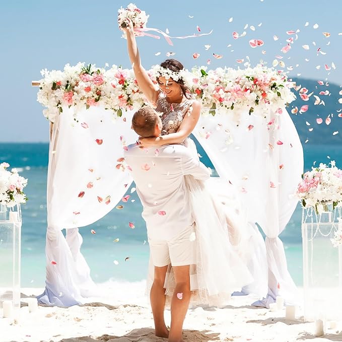 VOK White Wedding Arch Draping Fabric Chiffon Fabric, 29in x 18Ft 2 Panels - Image 5