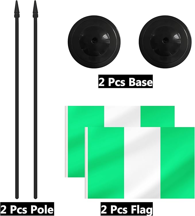 2 Pack Nigeria Desk Flag Set, Nigerian Desktop Small Miniature Table Office Flag - Image 6