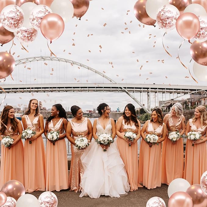 Rose Gold Confetti Balloons - Image 8