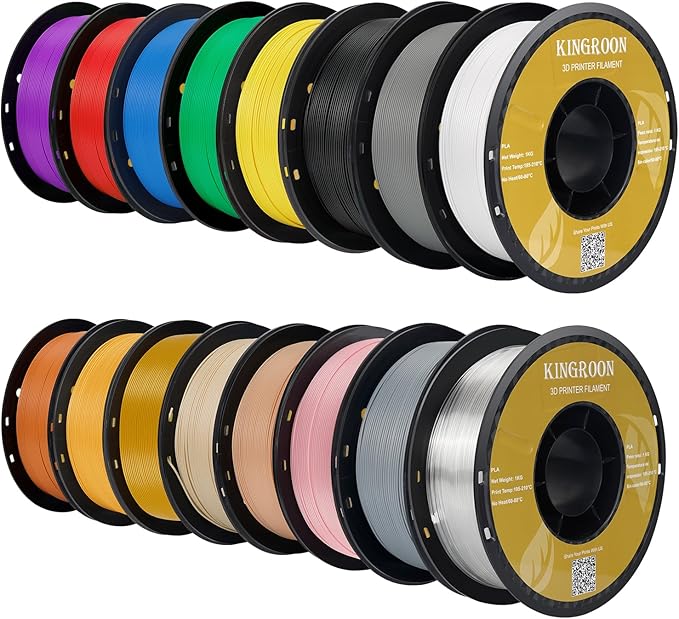 Kingroon 16KG PLA Filament Bundle 1.75mm 3D Printer Filament Multicolor Pla by PrintsPerfectAlways
