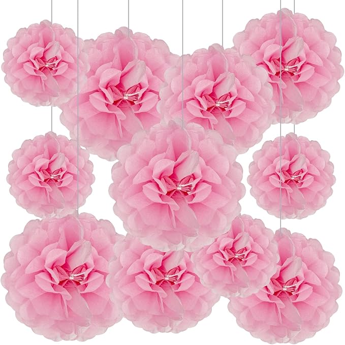 Tissue Paper Pom Poms, Hanging Flower Balls by Tisspoms
