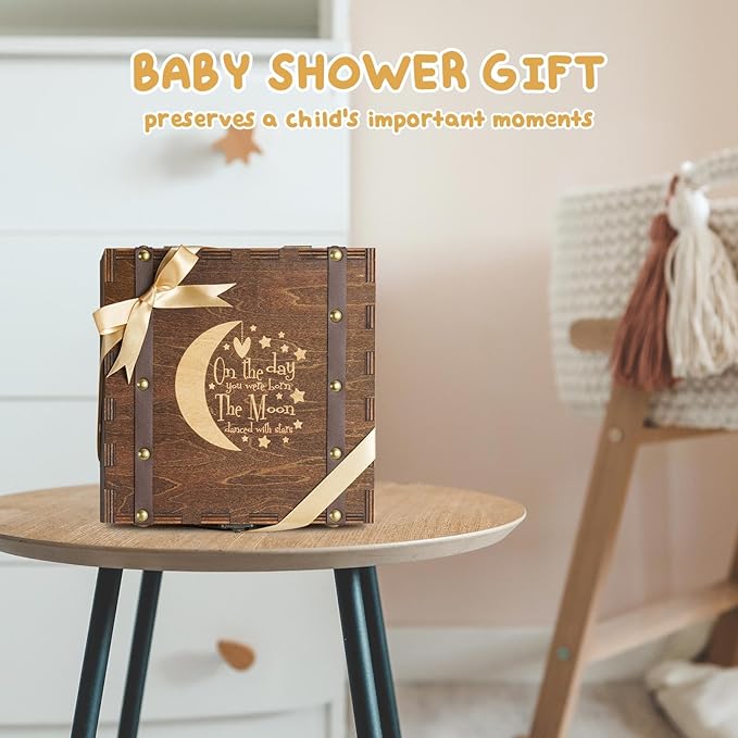 AW BRIDAL Baby Keepsake Box Engraved Wood Memory Box - Image 6