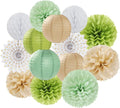 Olive-Sage Green-Boho Party-Decorations Streamers-Lanterns by LastingSurprise