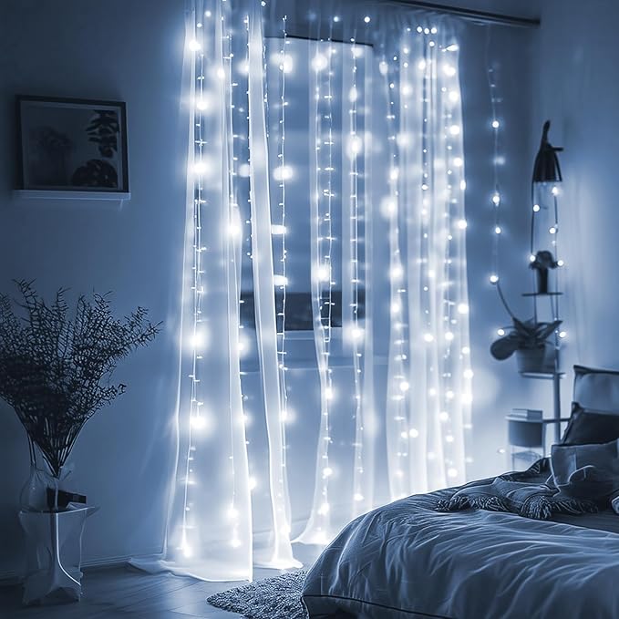 Curtain String Lights, Window Fairy LED Icicle Xmas Lights - Image 5