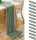 12 Pack Sage Green 10Ft Cheesecloth Table Runner 20x120 Inch Boho Wrinkled by Dspoot