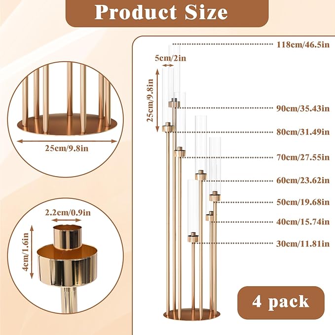 46.5'' Floor Candelabra 7 Arms Floor Candle Holders - Image 2