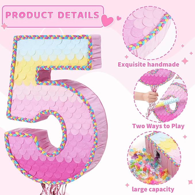WERNNSAI Pink Sweet Five Pinata - Image 4