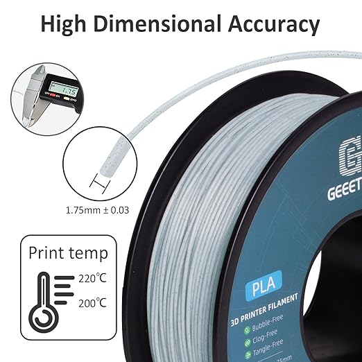 Geeetech Marble PLA 3D Printer Filament, Stone-Like Appearance, 1kg Spool - Image 2