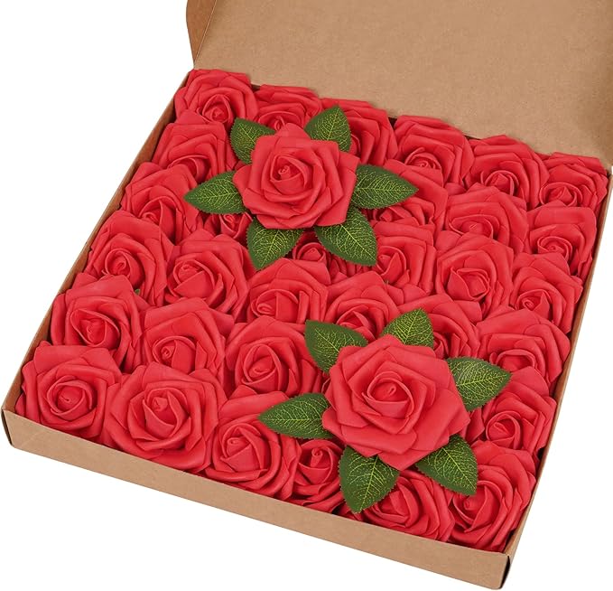 BLEUM CADE 36Pcs Artificial Flowers Fake Roses by BLEUMCADE