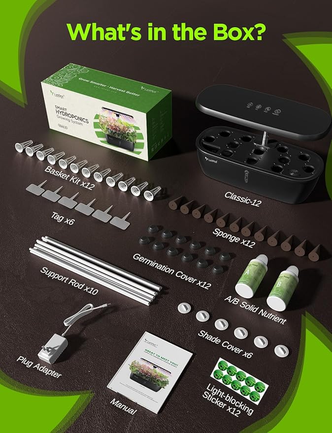 LETPOT Classic 12 Pods Hydroponic Growing System Kit, 24W Full-Spectrum LED - Image 7