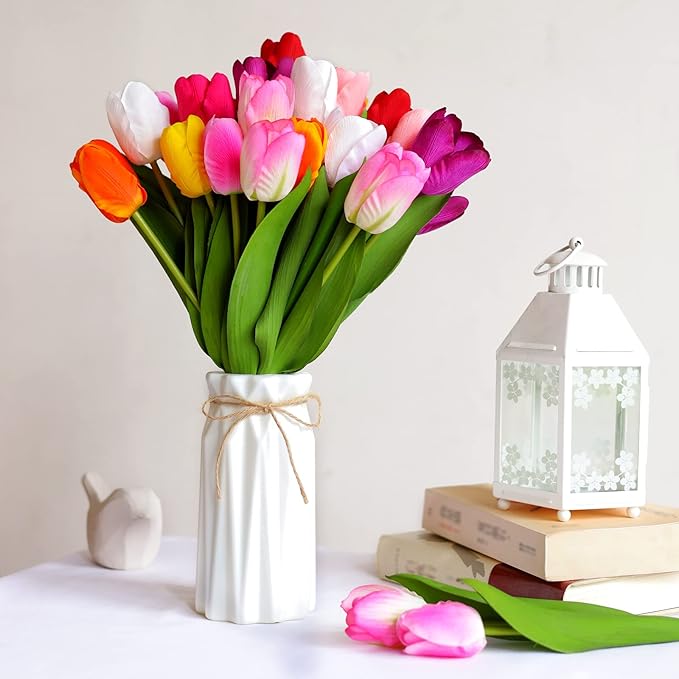 27pcs Colorful Artificial Flowers Tulips, Tulips - Image 3