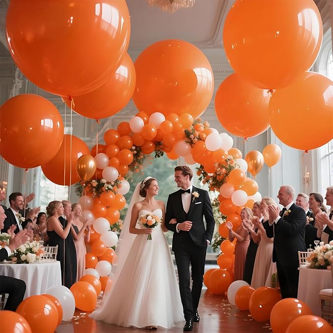 KAWKALSH Orange Balloons 9pcs, 36 Inch Large Orange Balloons - Image 5