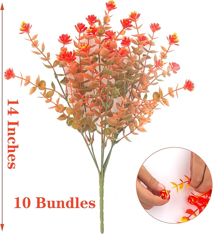 Artificial Fall Flowers, Fake Outdoor UV Resistant Autumn Plants - Image 7