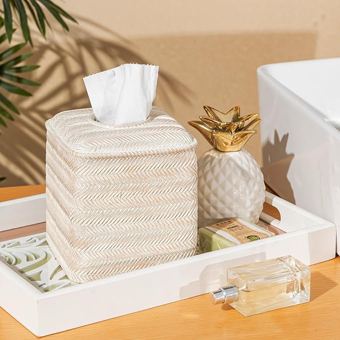 Tissue Box Cover Square Resin Tissue Holder - Image 5