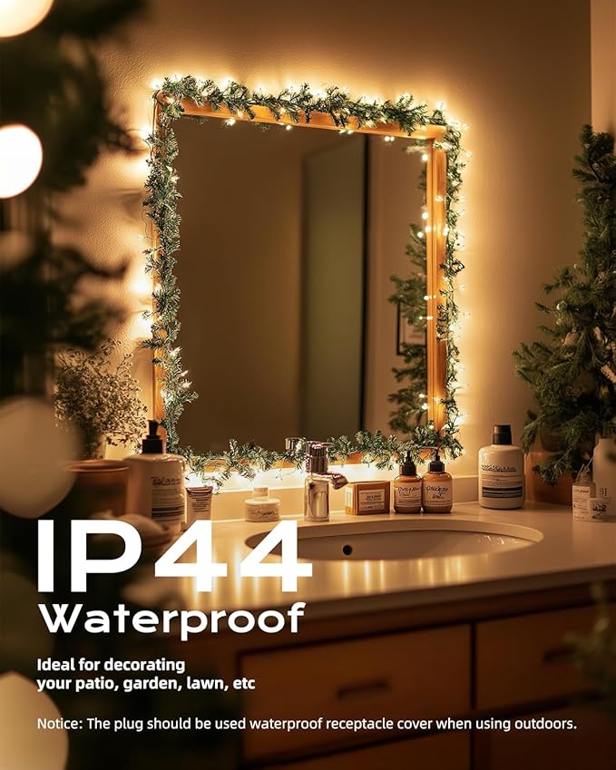 Brightown Clear Christmas String Lights, 200-Count 51.5ft Incandescent Bulb - Image 5