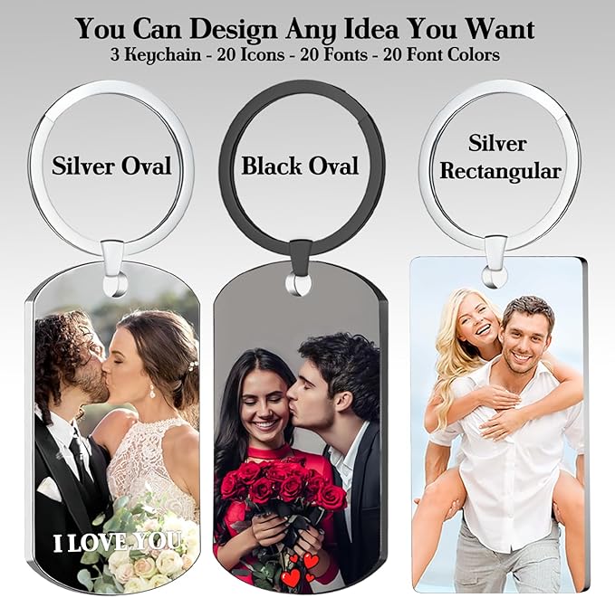 Custom Keychain with picture Double-sided Personalized Your Photo/Text/Icon - Image 5