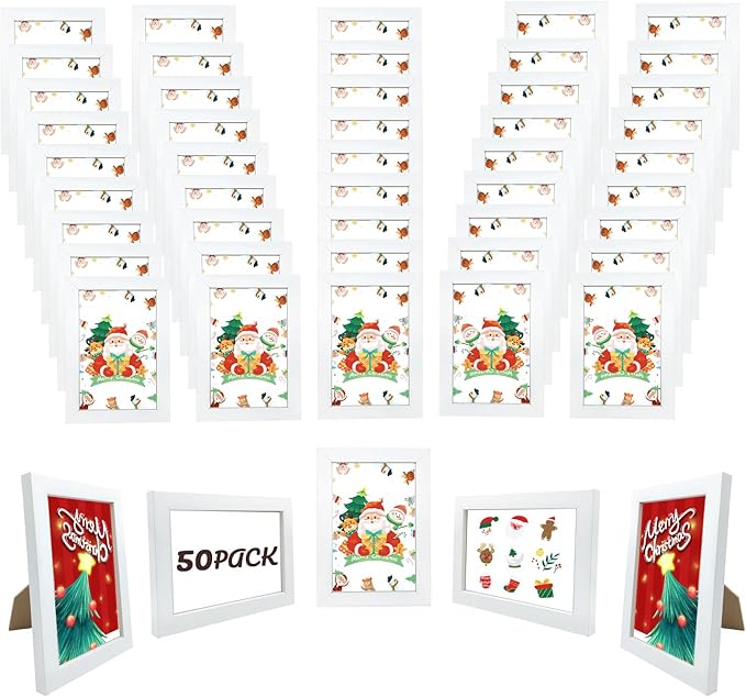 Set of 50 Picture Frame Bulk Photo Frames Wall Mounting Simple Photo Frames by YOUKEOLA