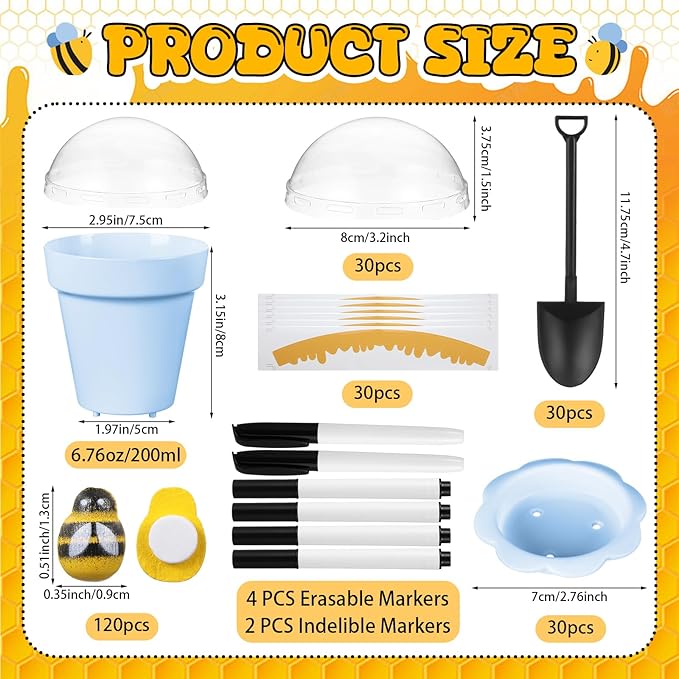 30 Sets Mini Honey Bee Pots - Image 2