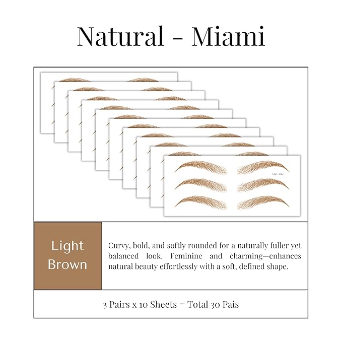 Bliss and Beyond USA Eyebrow Tattoo Stickers Waterproof – 30-Pair Deluxe Box | - Image 2