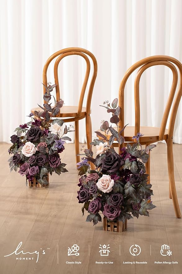 Ling's moment 17.5" Tall Standing Artificial Flowers Arrangements 4 pcs Fall - Image 2