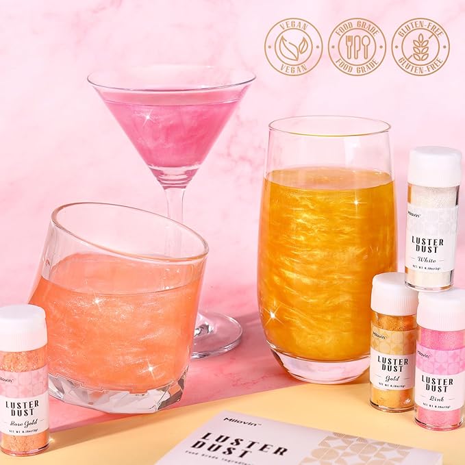 Edible Glitter, 4 Colors Luster Dust Edible, 5g/bottle Edible Glitter - Image 2