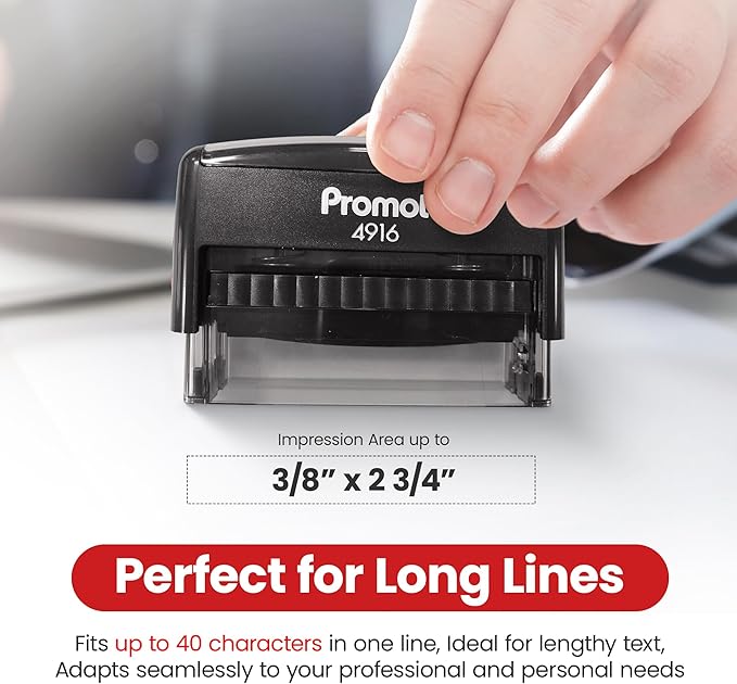 Promot Self Inking 1 Long Line Custom Stamp - Image 5