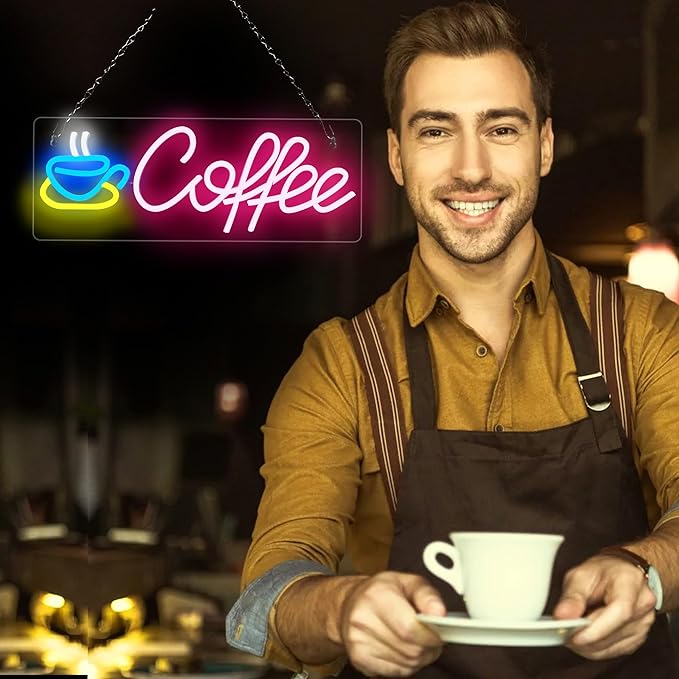 Coffee Neon Sign, Dimmable Coffee Bar Signs - Image 4