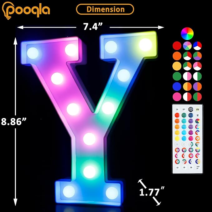 Pooqla Colorful Light Up Letters - Image 7